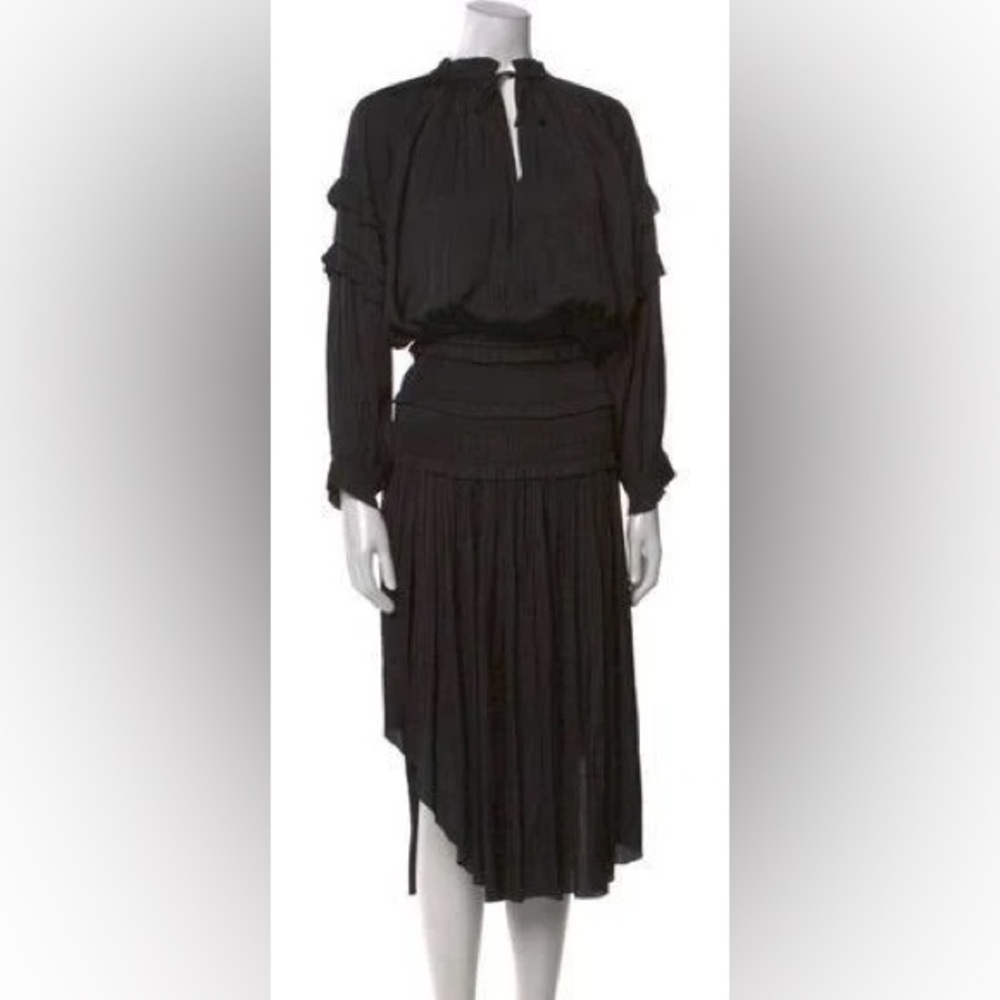 Ulla Johnson Black Silk Midi Dress